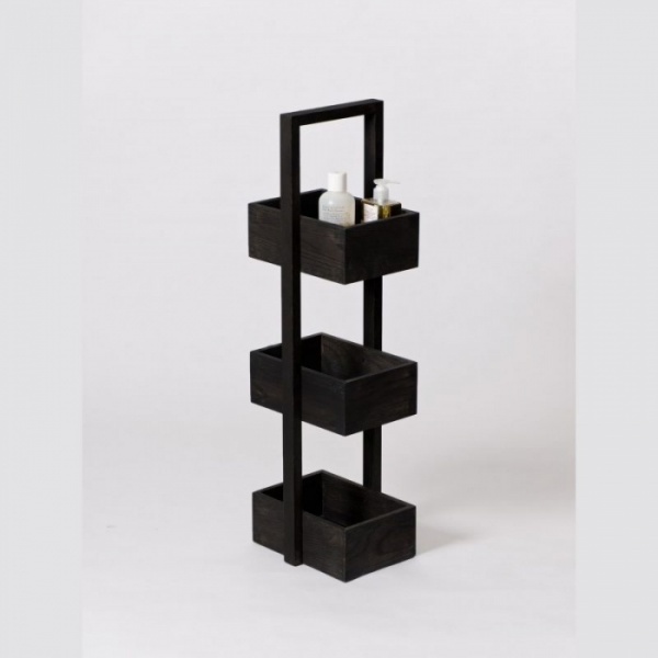 3 Tier Dark Oak Bathroom Caddy NotJustTaps.co.uk